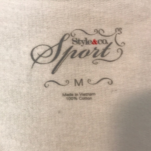 Style & Co. White Lightweight Jacket 3/4 Sleeves - Picture 2 of 3